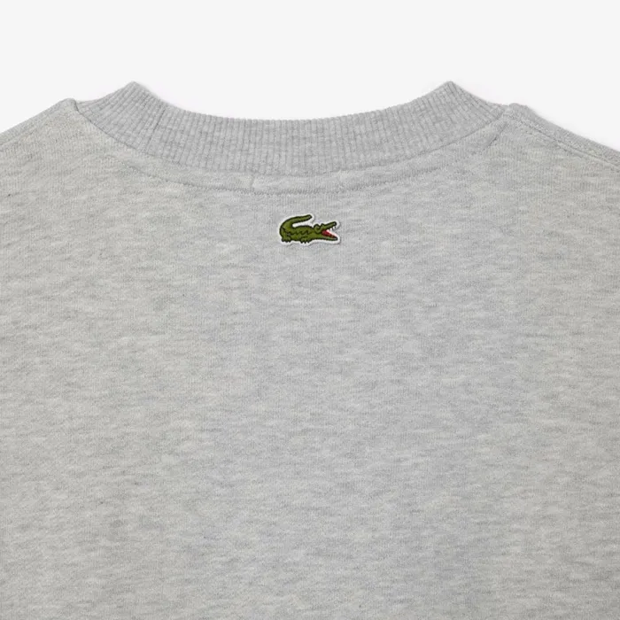 Sweaters and Sweatshirts MenWomen Lacoste Unisex Loose Fit Crocodile Badge Sweatshirt Grey Chine Cca