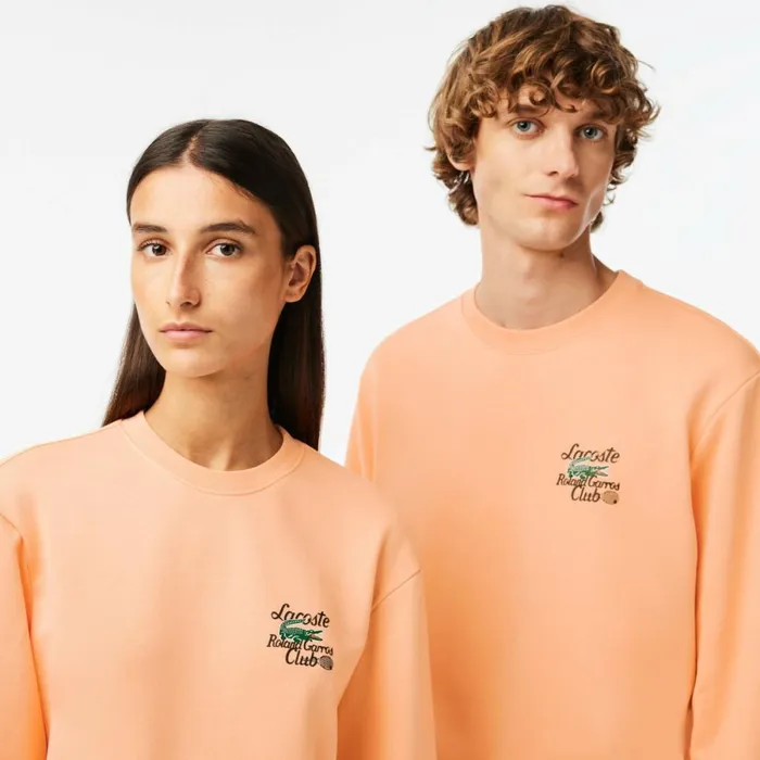 Sweaters and Sweatshirts MenWomen Lacoste Unisex SPORT Roland Garros Edition Organic Cotton Sweatshirt Light Orange Heb