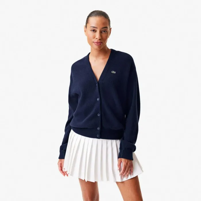 Sweaters and Sweatshirts Women Lacoste Women039s Cashmere Cardigan Navy Blue 166