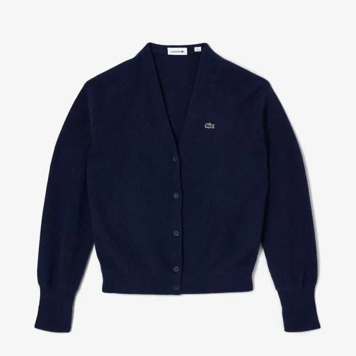 Sweaters and Sweatshirts Women Lacoste Women039s Cashmere Cardigan Navy Blue 166