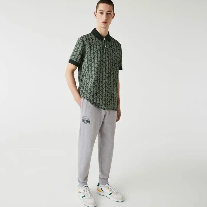 Sweatpants and Trousers Men Lacoste Men039s Crocodile Branding Cotton Fleece Sweatpants Grey Chine Cca