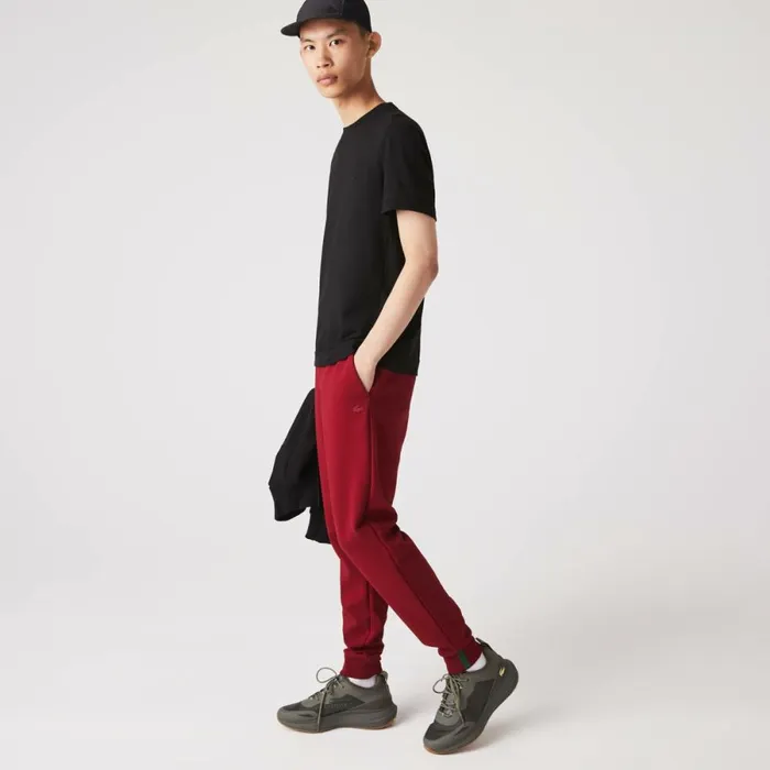 Sweatpants and Trousers Men Lacoste Mens Slim Fit Heathered Cotton Blend Sweatpants Bordeaux Ypw