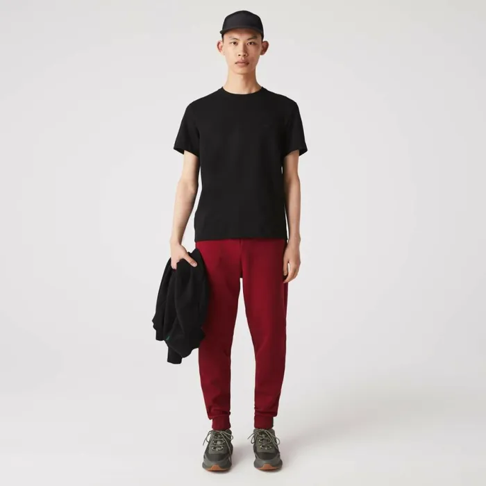 Sweatpants and Trousers Men Lacoste Mens Slim Fit Heathered Cotton Blend Sweatpants Bordeaux Ypw