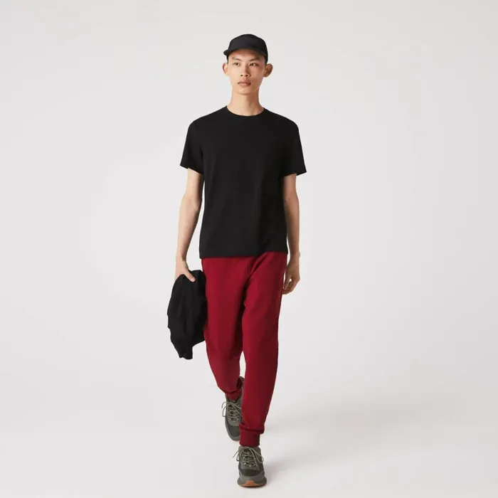 Sweatpants and Trousers Men Lacoste Mens Slim Fit Heathered Cotton Blend Sweatpants Bordeaux Ypw