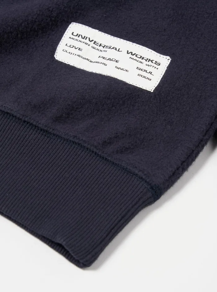 Sweatshirt In Navy Brush Back Sweat Men Universal Works Sweatshirts