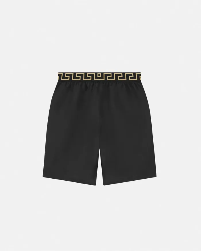 Swimwear Men Versace Greca Border Mid Boardshorts Black