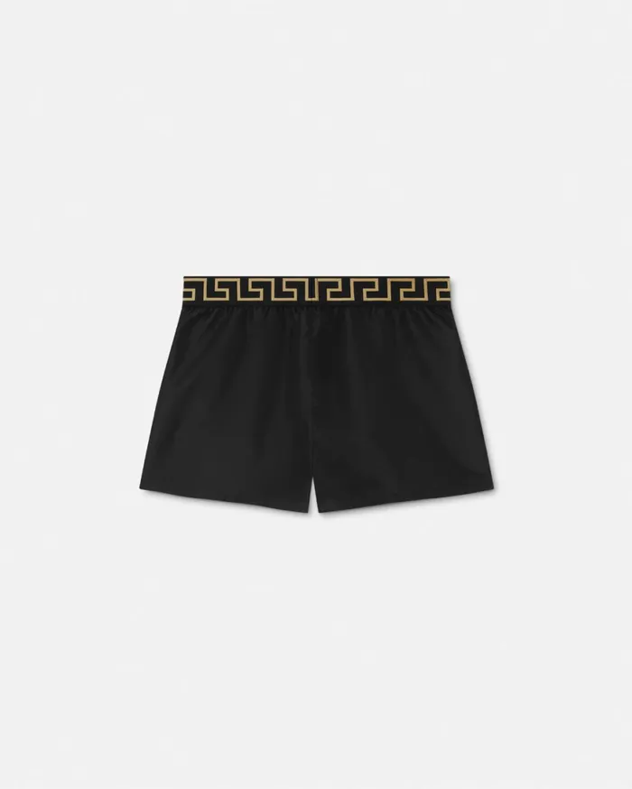 Swimwear Men Versace Greca Border Swim Shorts Black