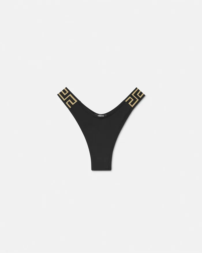 Swimwear Women Versace Greca Border Bikini Bottoms Black