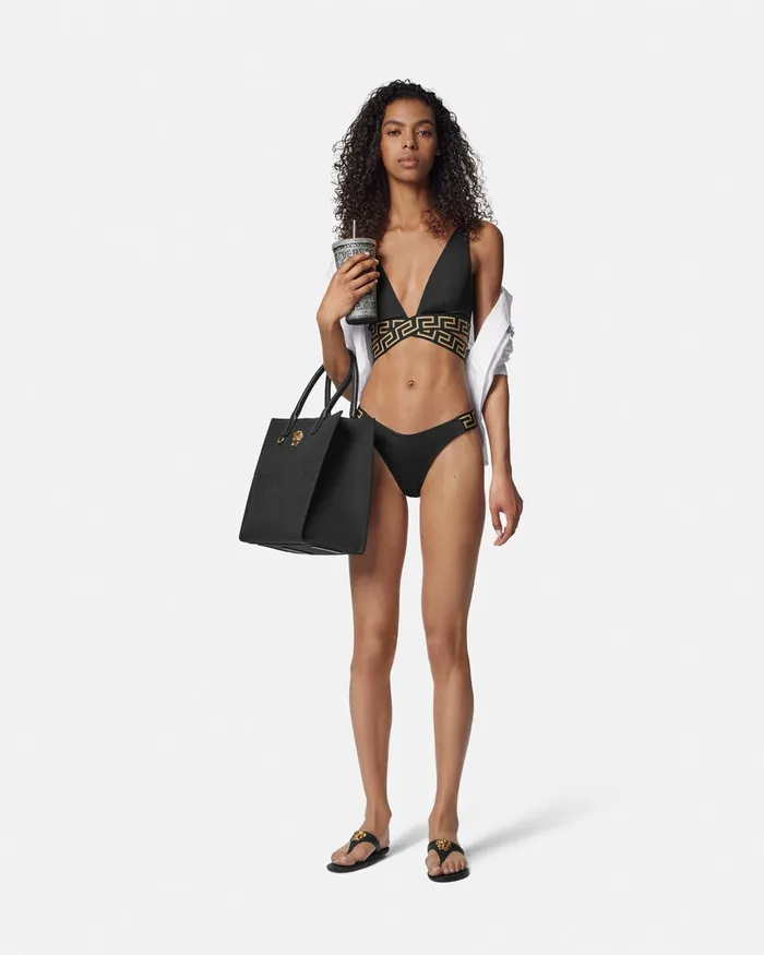 Swimwear Women Versace Greca Border Bikini Bottoms Black