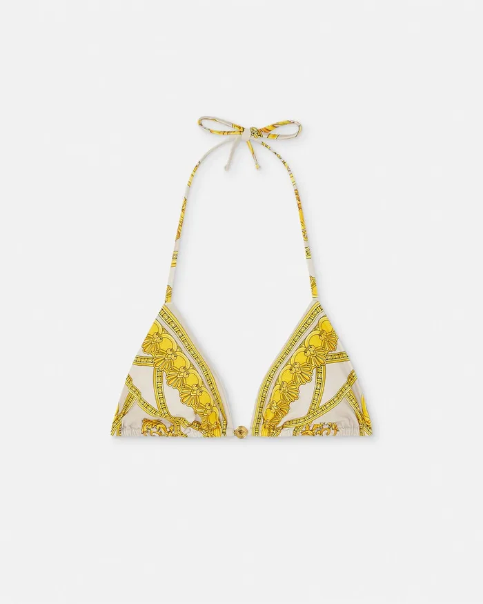 Swimwear Women Versace La Coupe Des Dieux Bikini Top Goldprint