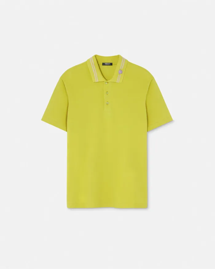 TShirts and Polos Men Versace Embroidered Medusa Polo Shirt Green