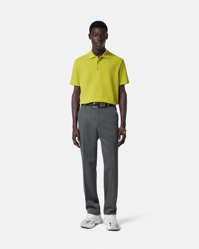 TShirts and Polos Men Versace Embroidered Medusa Polo Shirt Green