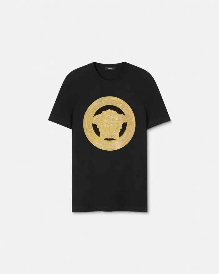TShirts and Polos Men Versace Embroidered Medusa TShirt Black