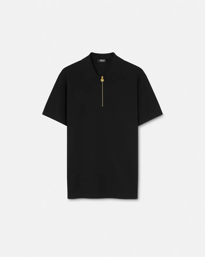 TShirts and Polos Men Versace Medusa Zip Polo Black