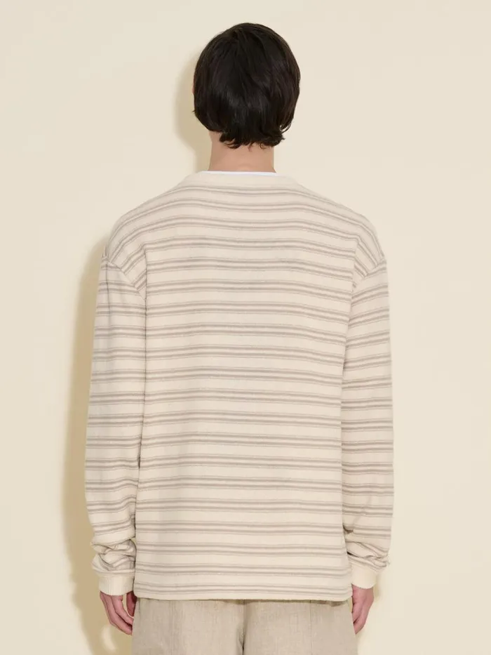Tshirts and Sweats Men Holzweiler Bloom Striped Crew Beige Mix