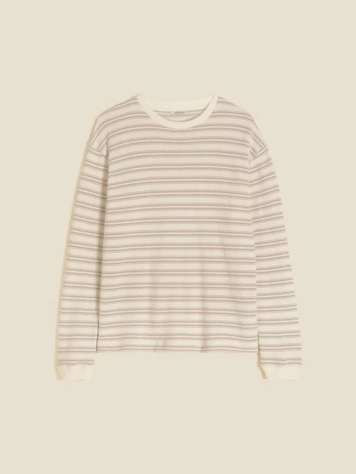 Tshirts and Sweats Men Holzweiler Bloom Striped Crew Beige Mix
