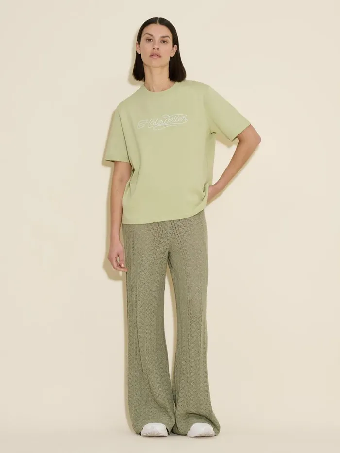 Tshirts and Sweats Women Holzweiler Kjerag Embroidery Tee Lt Green