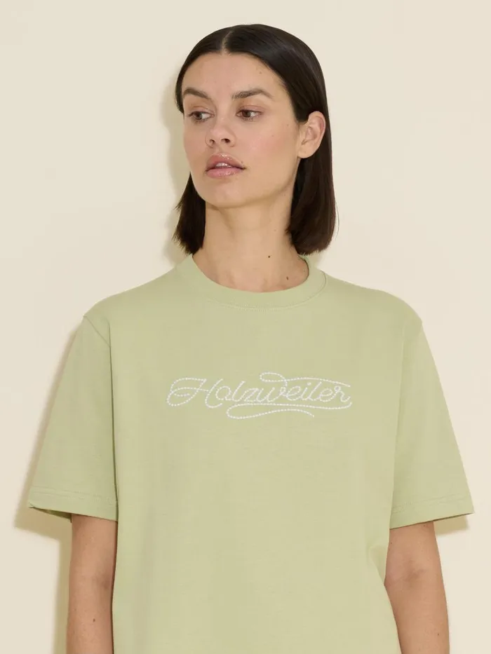 Tshirts and Sweats Women Holzweiler Kjerag Embroidery Tee Lt Green