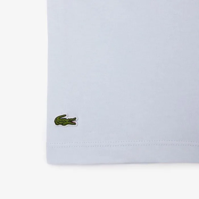 TShirts and Tops Kids Lacoste Kids039 Bright Croc Print Cotton TShirt Light Blue White T69