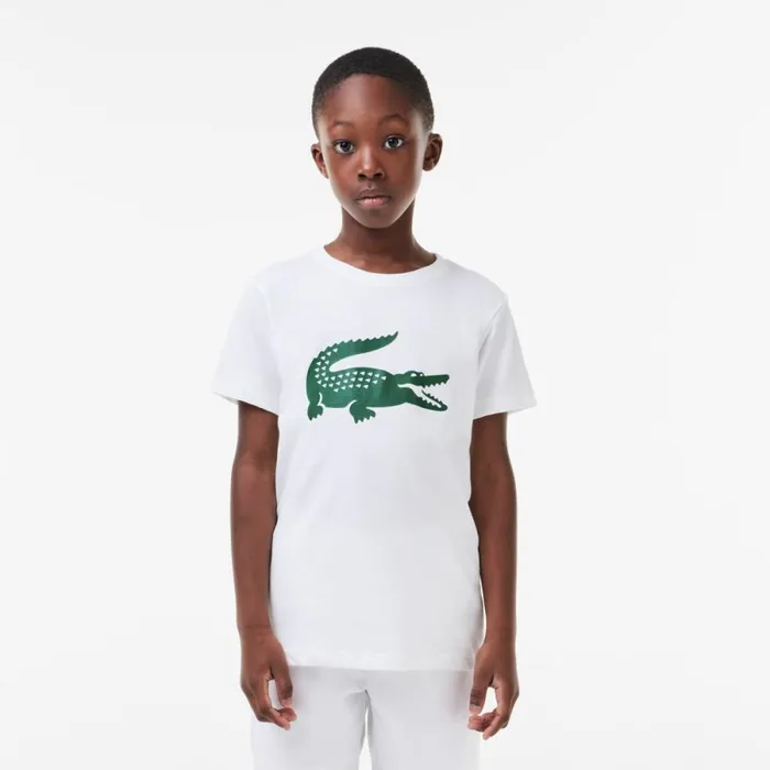 TShirts and Tops Kids Lacoste Kids039 SPORT Croc TShirt White Green 737