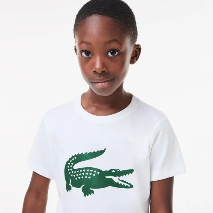 TShirts and Tops Kids Lacoste Kids039 SPORT Croc TShirt White Green 737