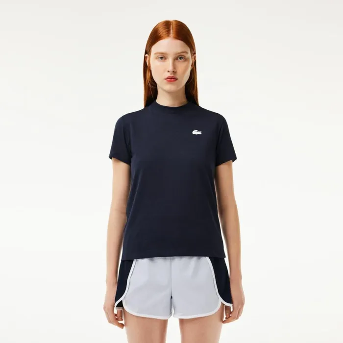 TShirts and Tops Women Lacoste Women039s Organic Cotton UltraDry Jersey TShirt Navy Blue 166