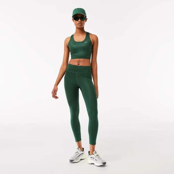 TShirts and Tops Women Lacoste Women039s SPORT Printed Sports Bra Green D1r