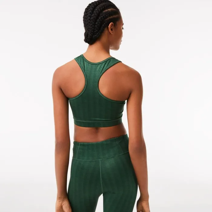 TShirts and Tops Women Lacoste Women039s SPORT Printed Sports Bra Green D1r