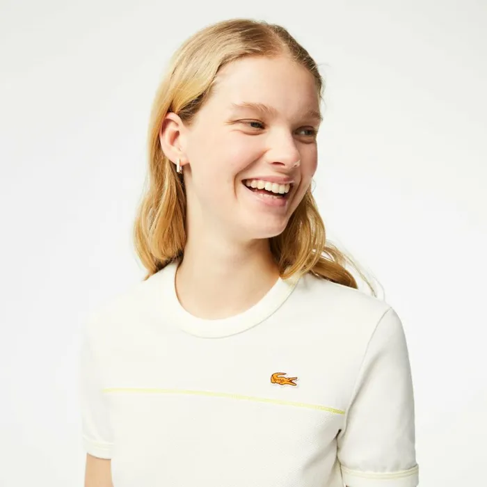 TShirts and Tops Women Lacoste Womens Made In France Organic Cotton Piqu TShirt White 70v