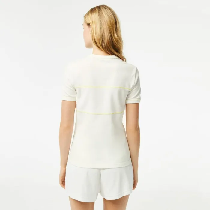 TShirts and Tops Women Lacoste Womens Made In France Organic Cotton Piqu TShirt White 70v