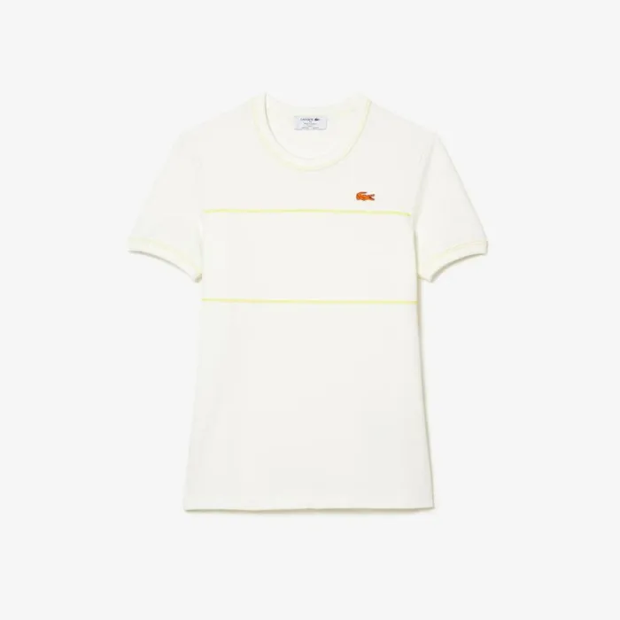TShirts and Tops Women Lacoste Womens Made In France Organic Cotton Piqu TShirt White 70v