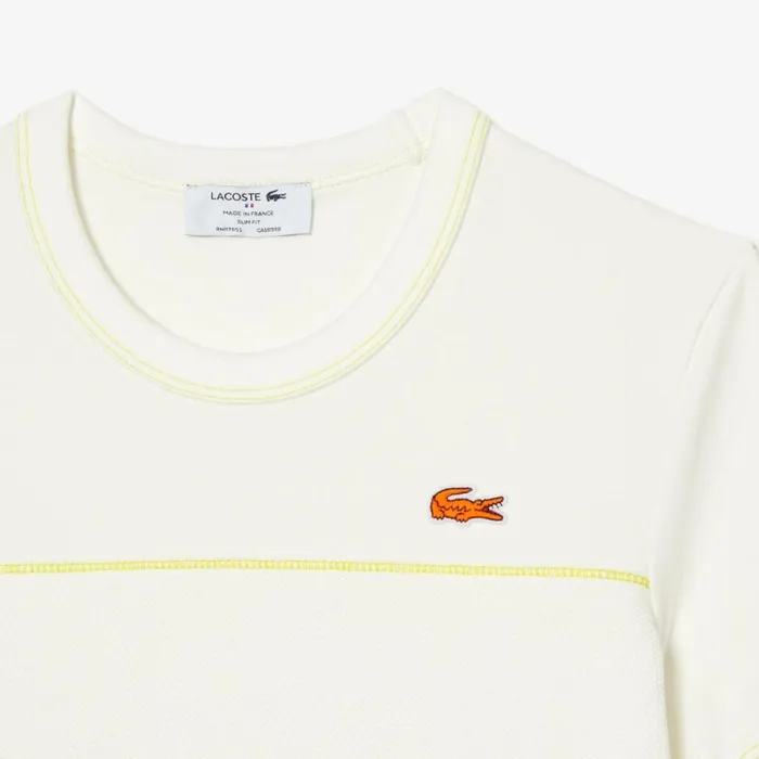 TShirts and Tops Women Lacoste Womens Made In France Organic Cotton Piqu TShirt White 70v