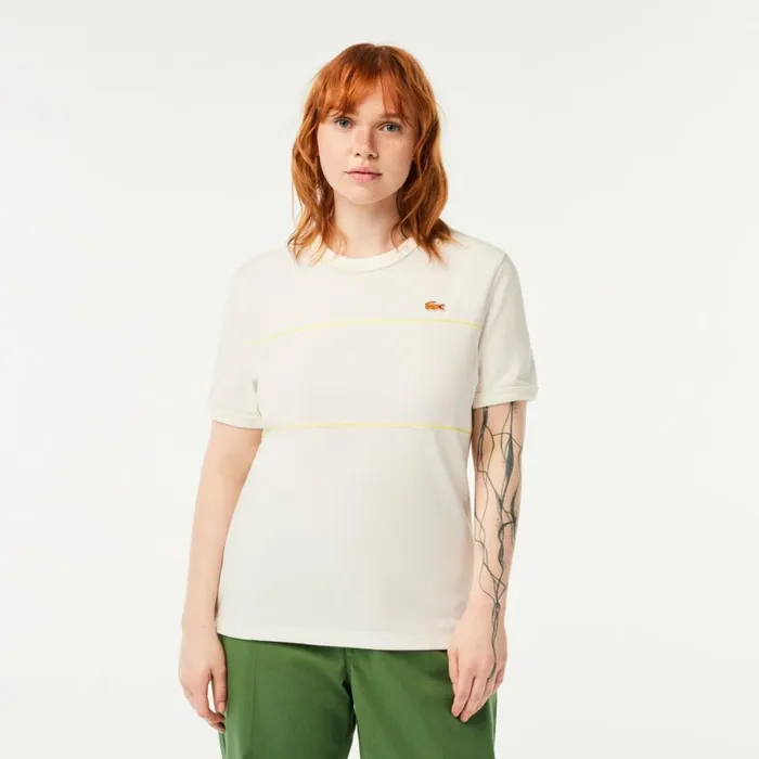 TShirts and Tops Women Lacoste Womens Made In France Organic Cotton Piqu TShirt White 70v