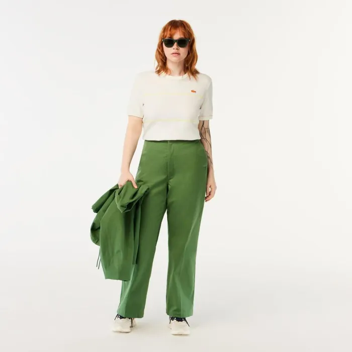 TShirts and Tops Women Lacoste Womens Made In France Organic Cotton Piqu TShirt White 70v