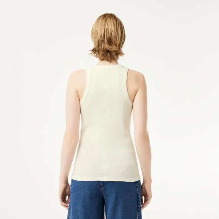 TShirts and Tops Women Lacoste Womens Slim Fit Organic Cotton Tank White 70v