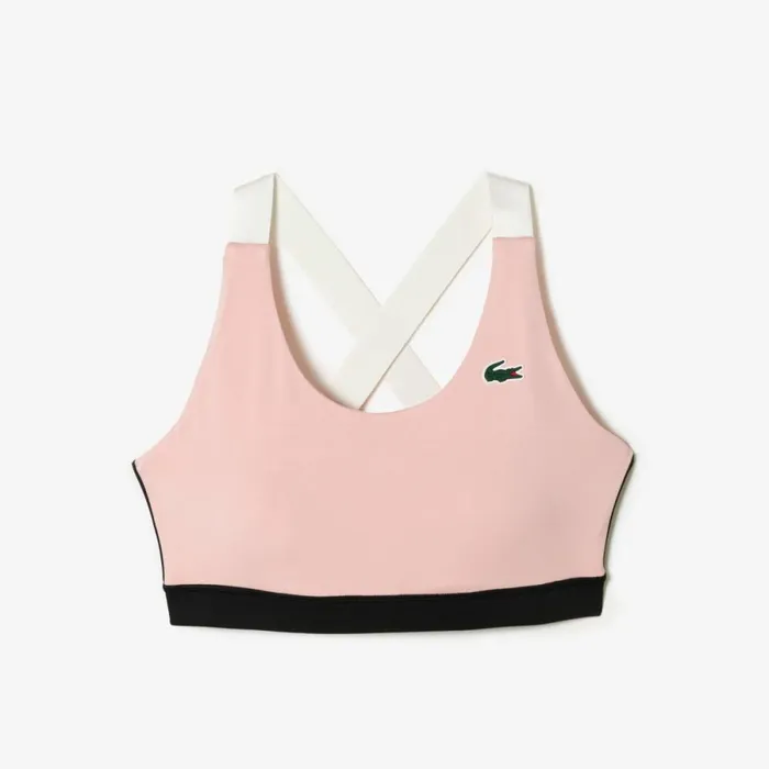 TShirts and Tops Women Lacoste Womens SPORT Cross Strap Sports Bra Pink Black White Yim TShirts and Tops Women Lacoste Womens SPORT Cross Strap Sports Bra Pink Black White Yim