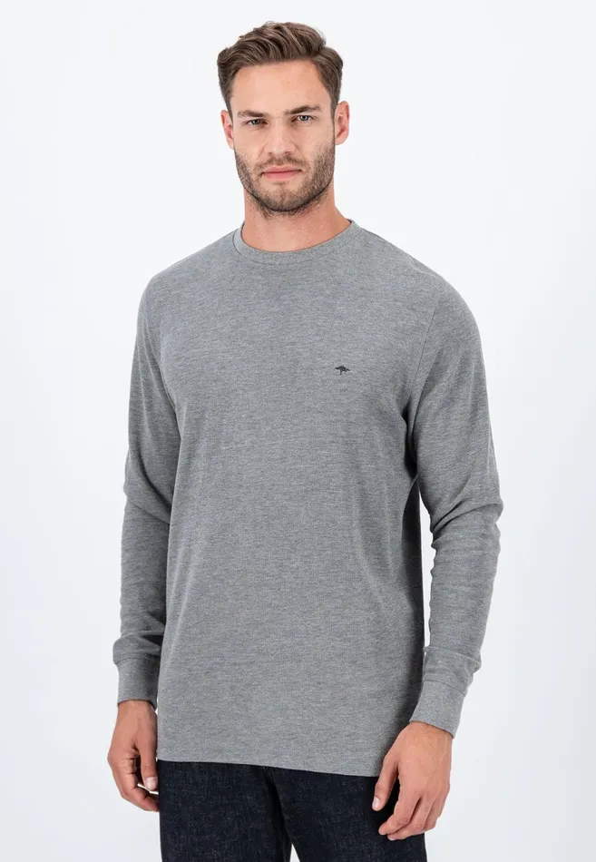 Tshirts Men FYNCHHATTON Longsleeved Shirt Made Of Cotton Mix With A Circular Neckline Medium Graynavyrust Tshirts Men FYNCHHATTON Longsleeved Shirt Made Of Cotton Mix With A Circular Neckline Medium Graynavyrust