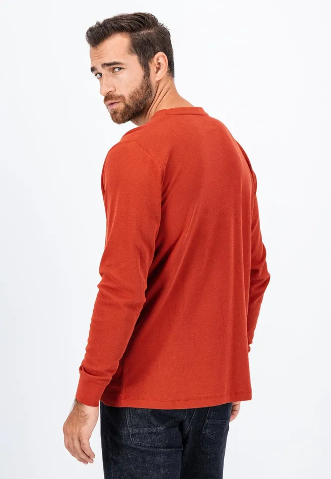 Tshirts Men FYNCHHATTON Longsleeved Shirt Made Of Cotton Mix With A Circular Neckline Medium Graynavyrust