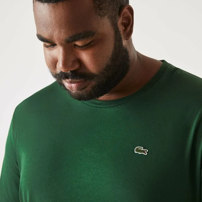 TShirts Men Lacoste Men039s Big Fit Crew Neck Cotton Jersey TShirt Pine Green 132