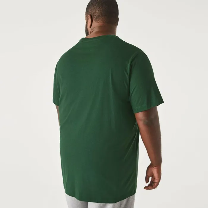 TShirts Men Lacoste Men039s Big Fit Crew Neck Cotton Jersey TShirt Pine Green 132