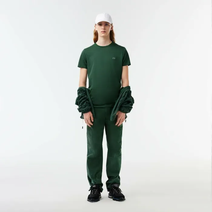TShirts Men Lacoste Men039s Crew Neck Pima Cotton Jersey TShirt Dark Green Smi