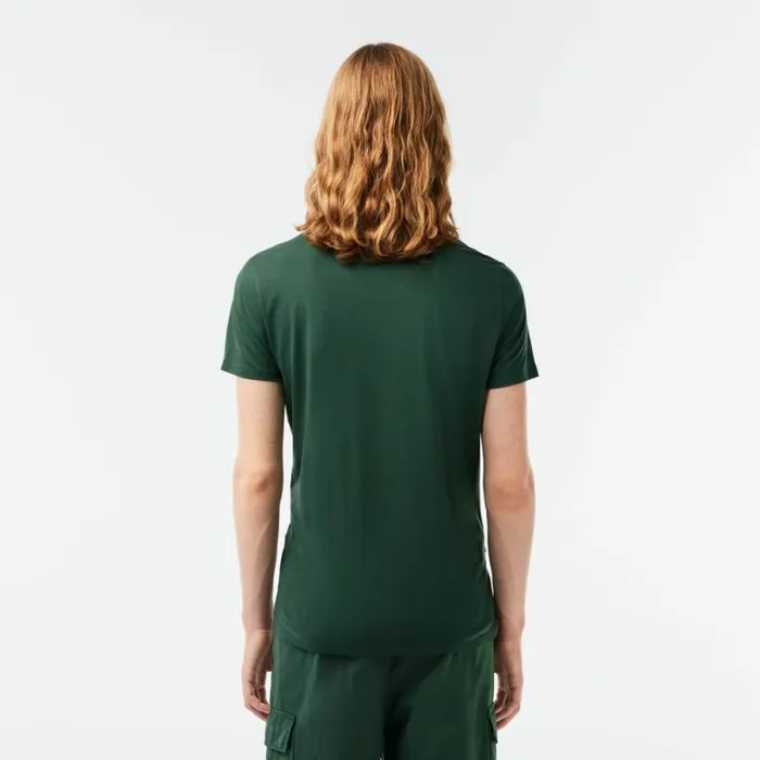 TShirts Men Lacoste Men039s Crew Neck Pima Cotton Jersey TShirt Dark Green Smi