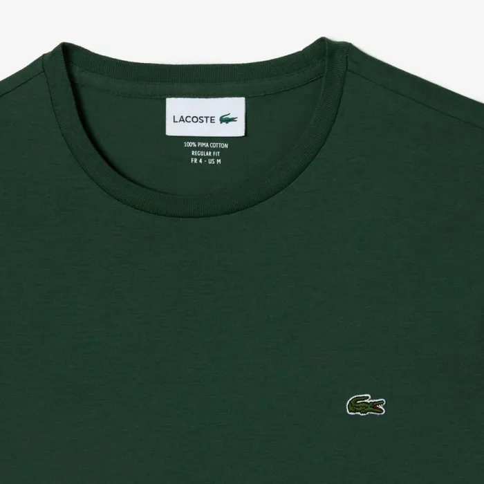 TShirts Men Lacoste Men039s Crew Neck Pima Cotton Jersey TShirt Dark Green Smi