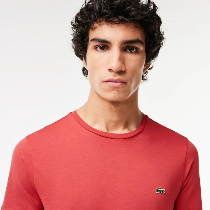 TShirts Men Lacoste Men039s Crew Neck Pima Cotton Jersey TShirt Pink Zv9