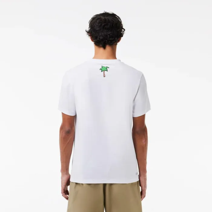 TShirts Men Lacoste Men039s Miami Open Edition UltraDry Tennis TShirt White 001