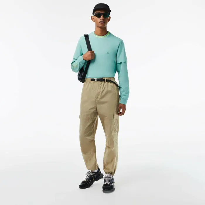 TShirts Men Lacoste Men039s Regular Fit Branded Collar TShirt Green 3a4