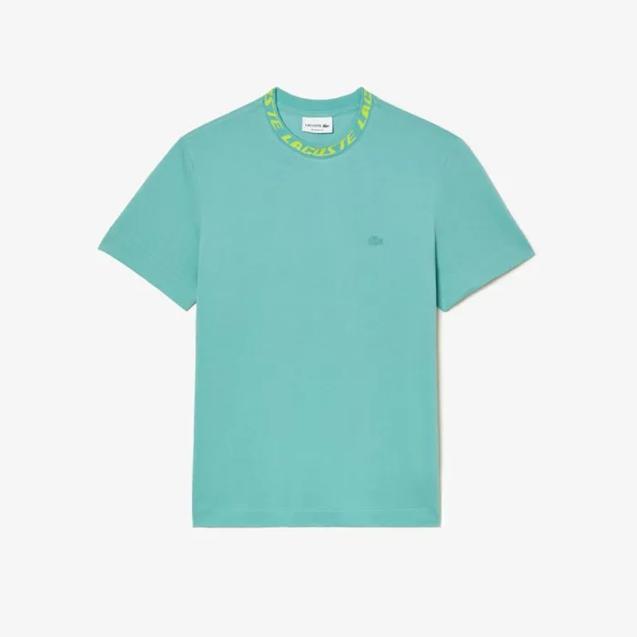 TShirts Men Lacoste Men039s Regular Fit Branded Collar TShirt Green 3a4