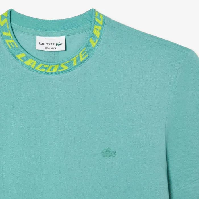 TShirts Men Lacoste Men039s Regular Fit Branded Collar TShirt Green 3a4