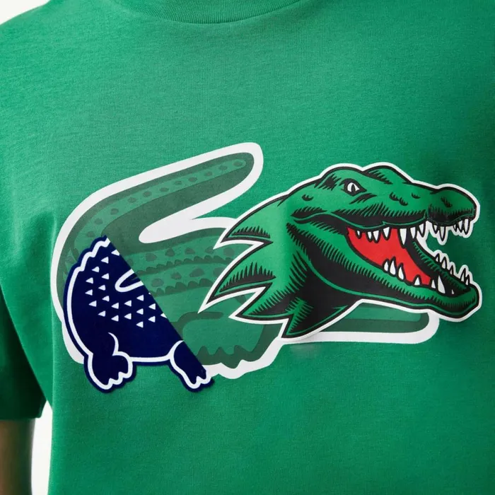 TShirts Men Lacoste Men039s Relaxed Fit Oversized Crocodile TShirt Green Ldm