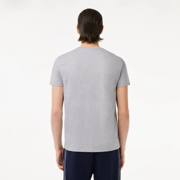 TShirts Men Lacoste Men039s VNeck Pima Cotton Jersey TShirt Grey Chine Cca